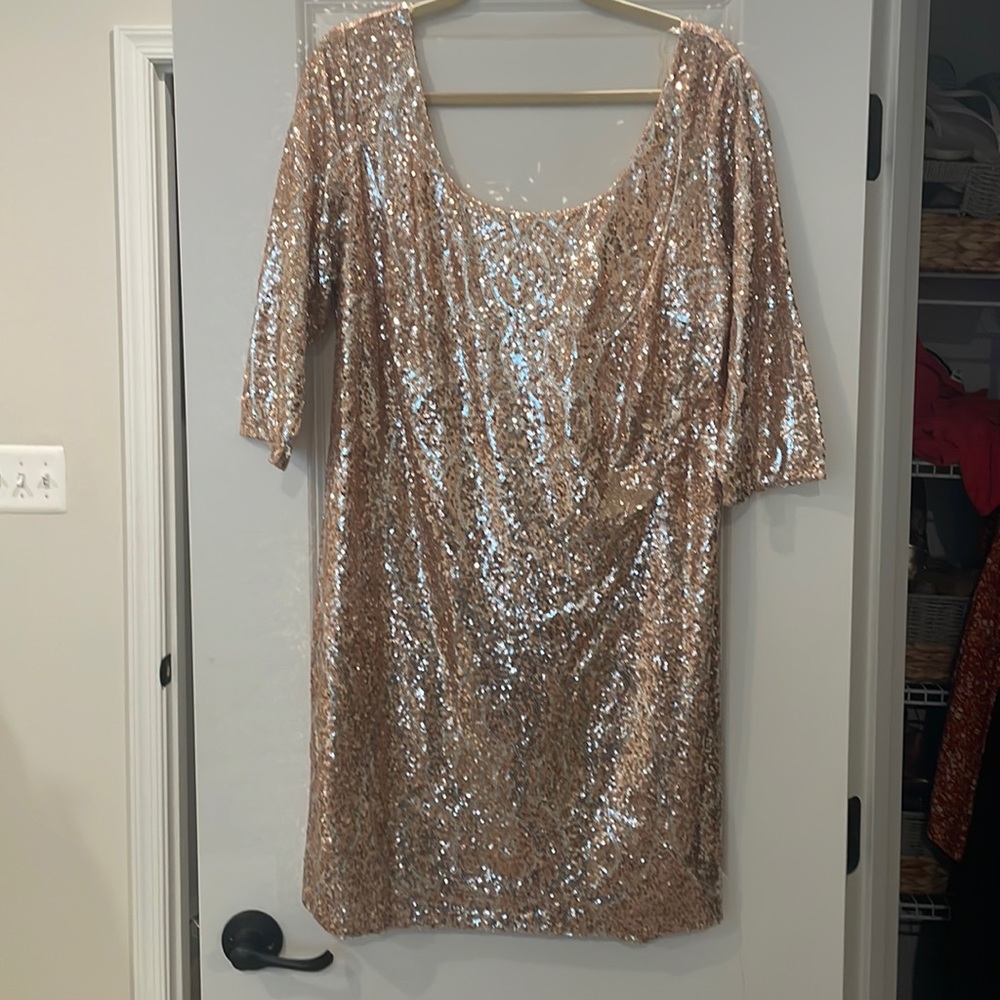 My Michelle 3/4 length sleeve sequin dress
